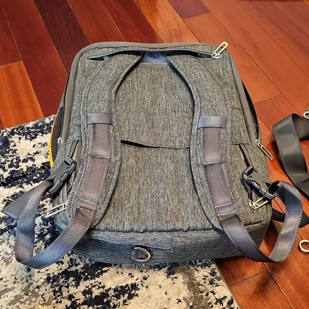 Gray Laptop Bag with Yellow Accents